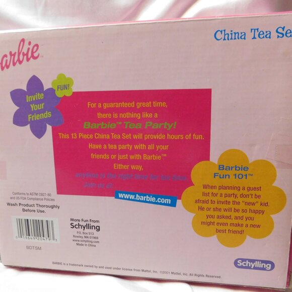 Barbie Mini China Tea Set 13 Pieces Schylling 2001 NEW IN BOX - Picture 4 of 5